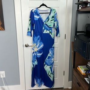 Blue Floral Maxi Dress